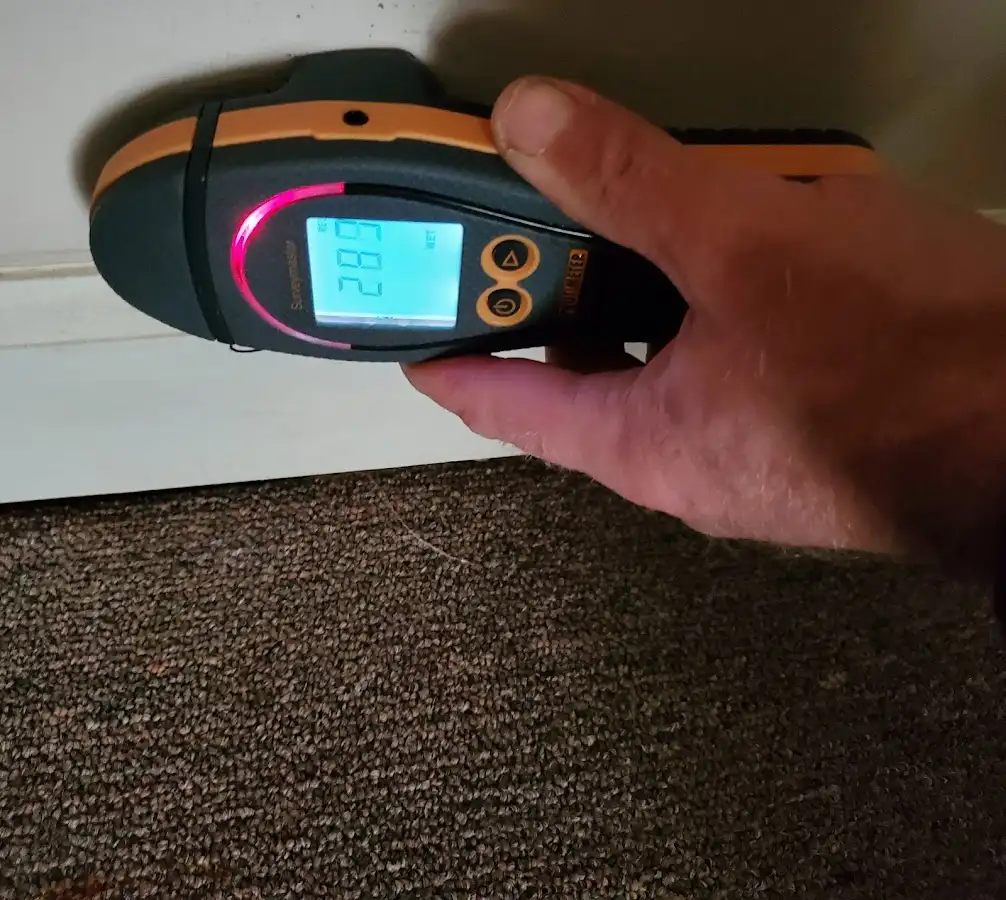 Moisture detection at baseboard during Mold Inspection & Testing in Sparta